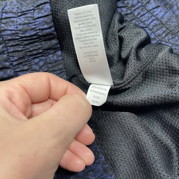 Athleta Bomber Jacket Blue Snake Print Full Zip Large - Picture 8 of 8